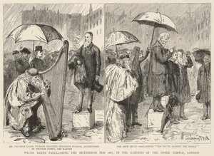 Welsh Bards proclaiming the Eisteddfod for 1887, in the Gardens of the Inner Temple, London by Sydney Prior Hall